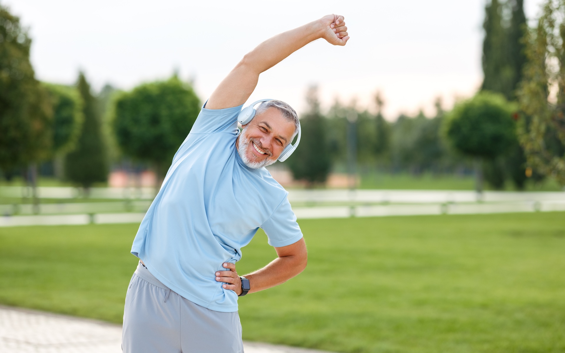 Person stretching for heart health