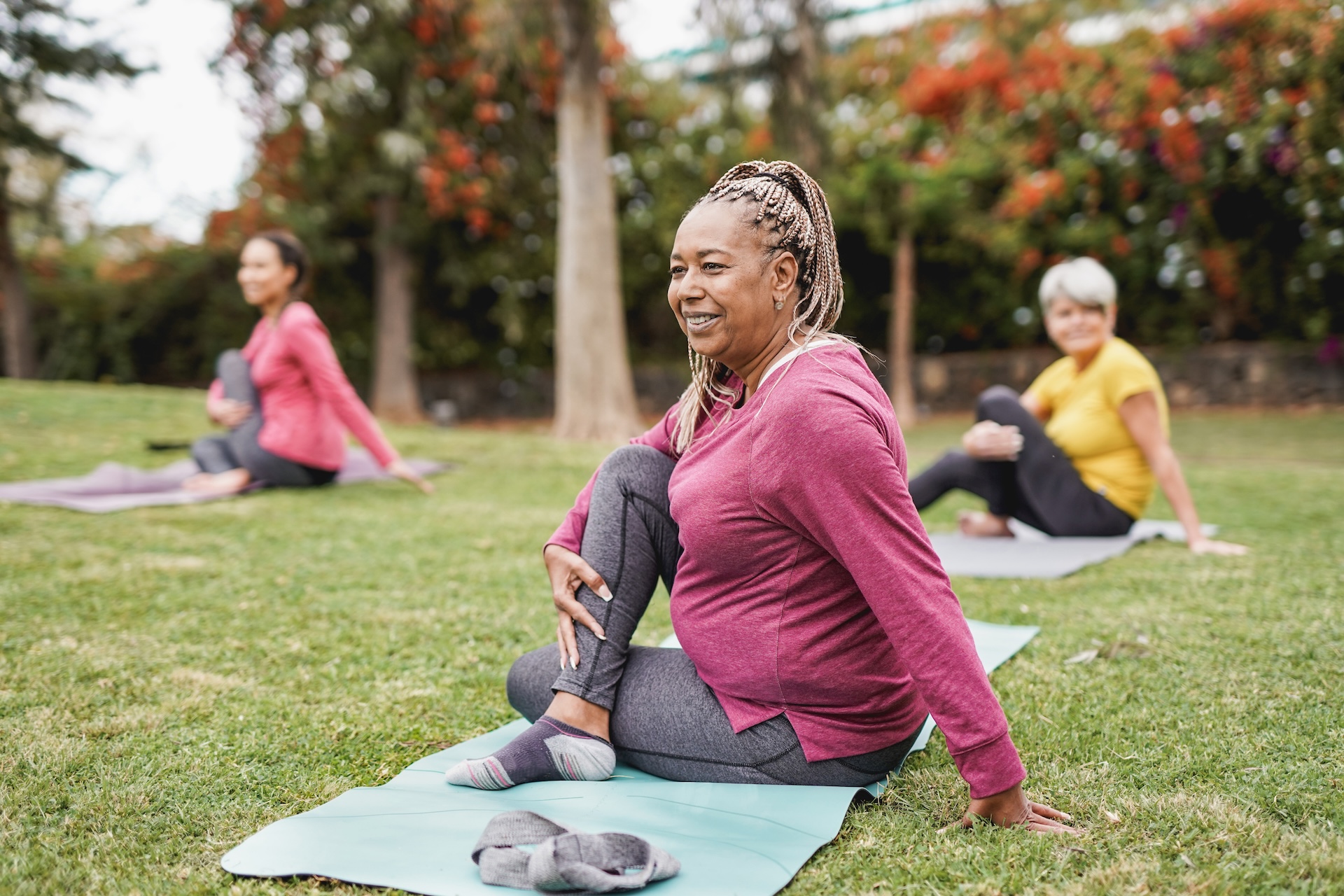 Person practicing yoga for heart health
